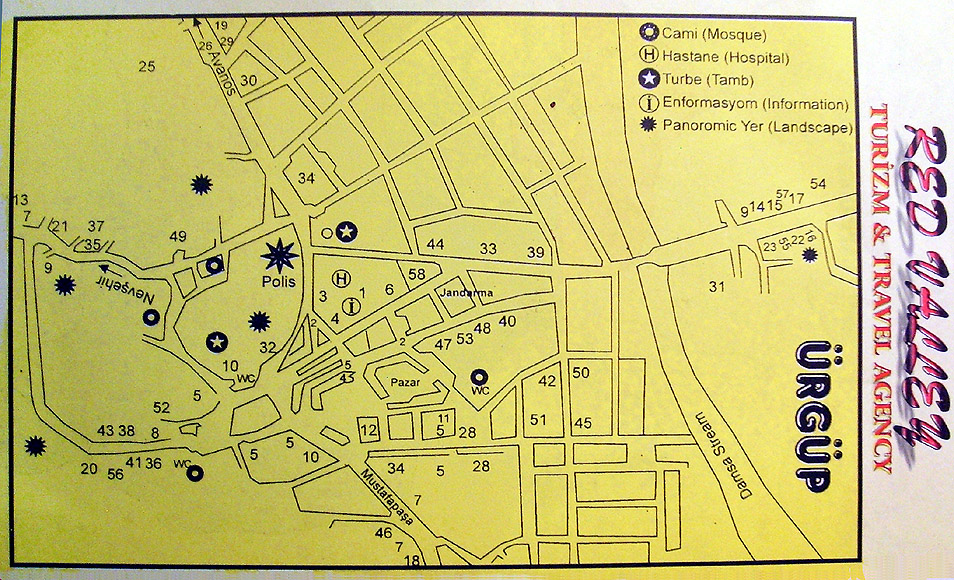 Kapadokya �rg�p merkez haritas� / Red Valley Travel